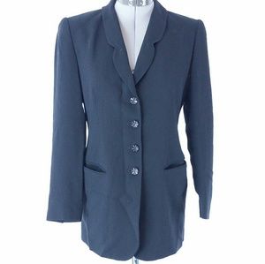 Dana Buchman Petites 90's Suit Jacket Black Button